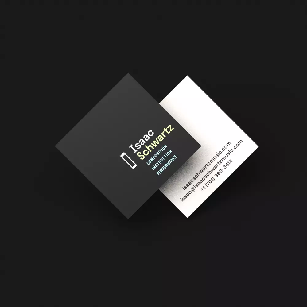 business card design on black bg